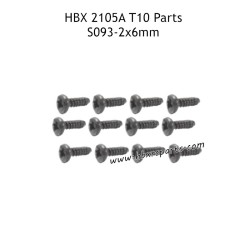 HBX 2105A T10 RC Car Parts PBHO2X6mm Pan Head Self Tapping Screws S093