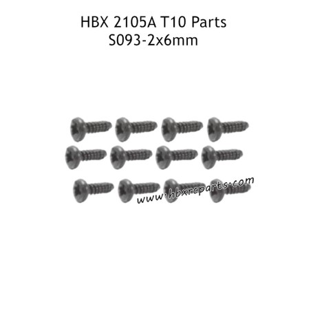 HBX 2105A T10 RC Car Parts PBHO2X6mm Pan Head Self Tapping Screws S093