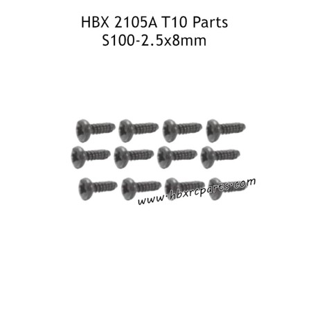 HBX 2105A T10 RC Car Parts BM2.5X8mm Pan Head Screws S100