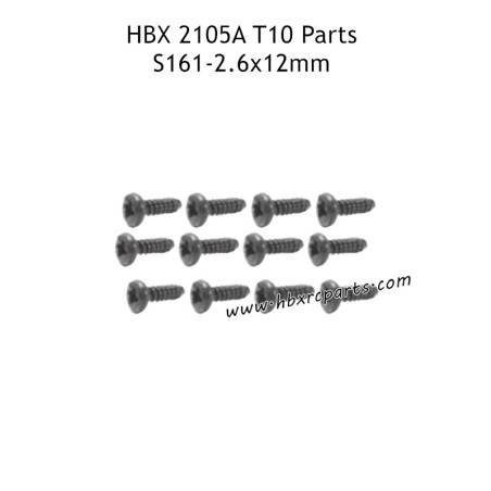 HBX 2105A T10 RC Car Parts PBHO2.6X12mm Pan Head Self Tapping Screws S161