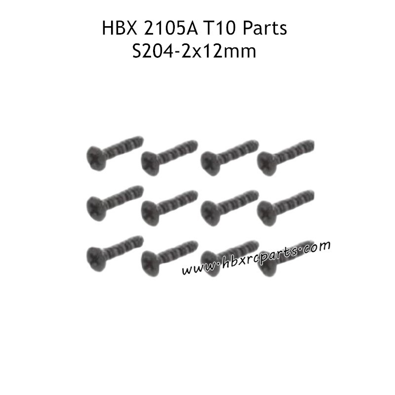 HBX 2105A T10 RC Car Parts KBHO2X12mm Countersunk Self Tapping Screws S204 HBX 2105A T10 RC Car Parts KBHO2X12mm Countersunk Self Tapping Screws S204
