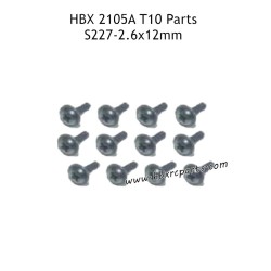 HBX 2105A T10 RC Car Parts PWTHO2.6X12mm Flange Head Self Tapping Screws S227