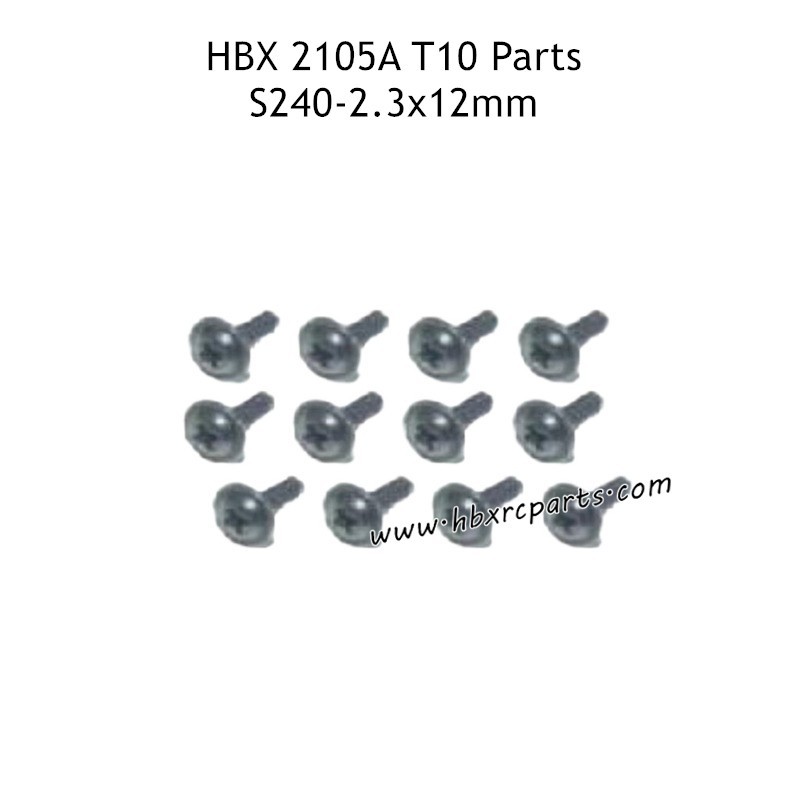 HBX 2105A T10 RC Car Parts PWTHO2.3X12mm Flange Head Self Tapping Screws S240 HBX 2105A T10 RC Car Parts PWTHO2.3X12mm Flange Head Self Tapping Screws S240