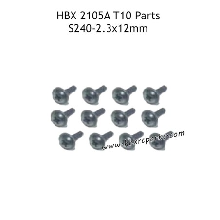 HBX 2105A T10 RC Car Parts PWTHO2.3X12mm Flange Head Self Tapping Screws S240