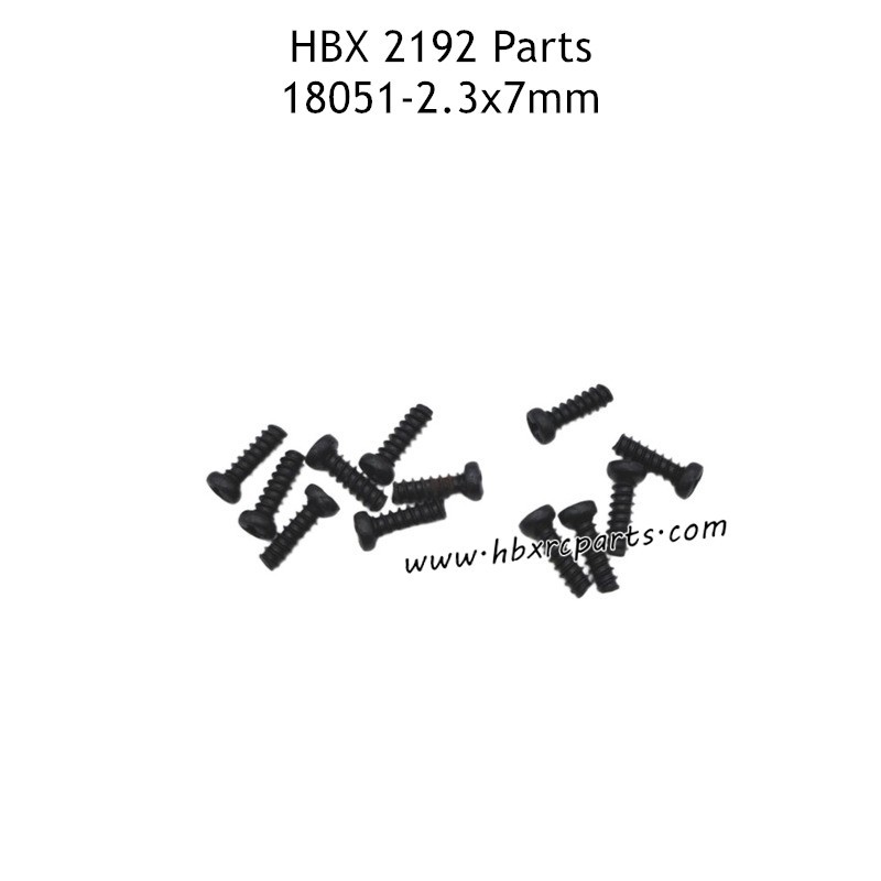 HAIBOXING HBX 2192 Parts PBHO2.3X7mm Pan Head Tapping Screws 18051 HAIBOXING HBX 2192 Parts PBHO2.3X7mm Pan Head Tapping Screws 18051