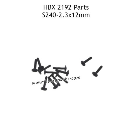 HBX 2192 RC Car Parts PWTHC2.3X12mm Flange Head Tapping Screws S240
