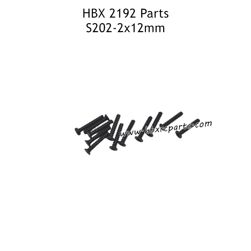 HBX 2192 RC Car Parts KBHO2X12mm Countersunk Tapping Screws S202 HBX 2192 RC Car Parts KBHO2X12mm Countersunk Tapping Screws S202