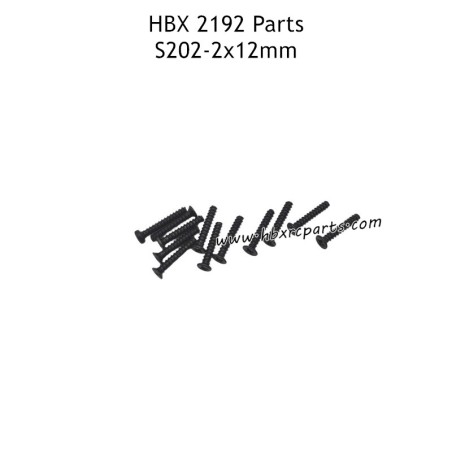 HBX 2192 RC Car Parts KBHO2X12mm Countersunk Tapping Screws S202