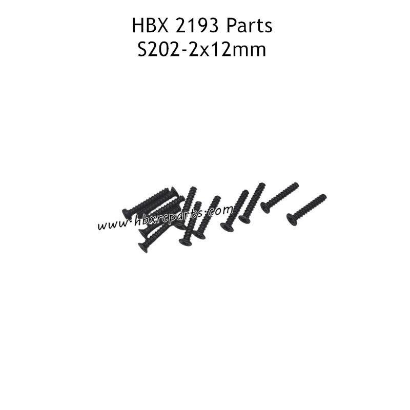 HAIBOXING HBX 2193 Parts KBHO2X12mm Countersunk Tapping Screws S202 HAIBOXING HBX 2193 Parts KBHO2X12mm Countersunk Tapping Screws S202