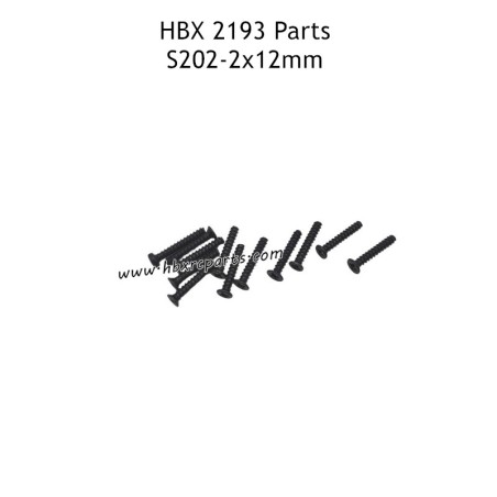 HAIBOXING HBX 2193 Parts KBHO2X12mm Countersunk Tapping Screws S202