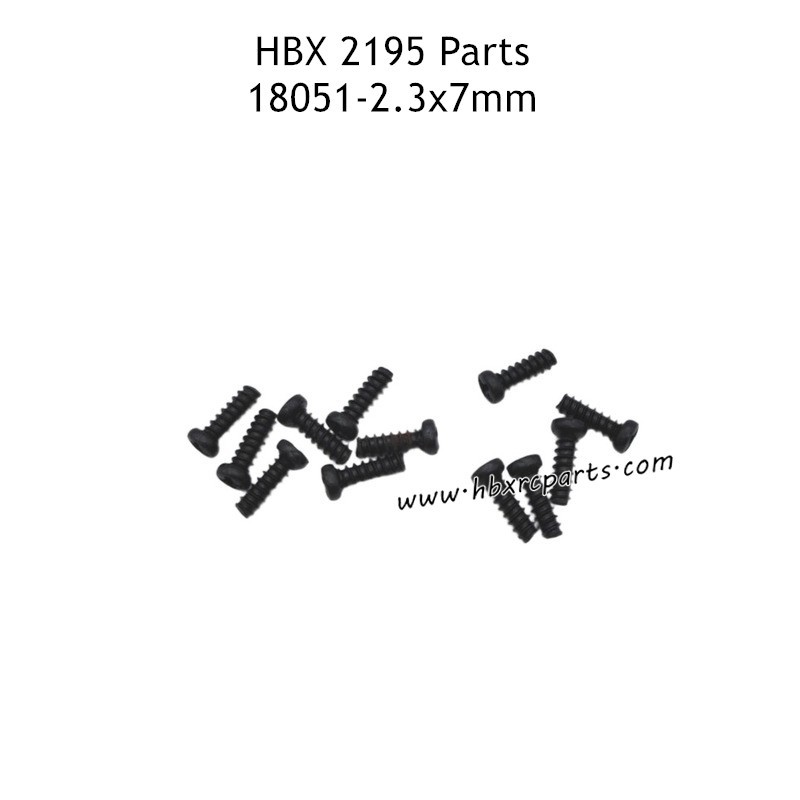 HBX 2195 Parts PBHO2.3X7mm Pan Head Tapping Screws 18051 HBX 2195 Parts PBHO2.3X7mm Pan Head Tapping Screws 18051