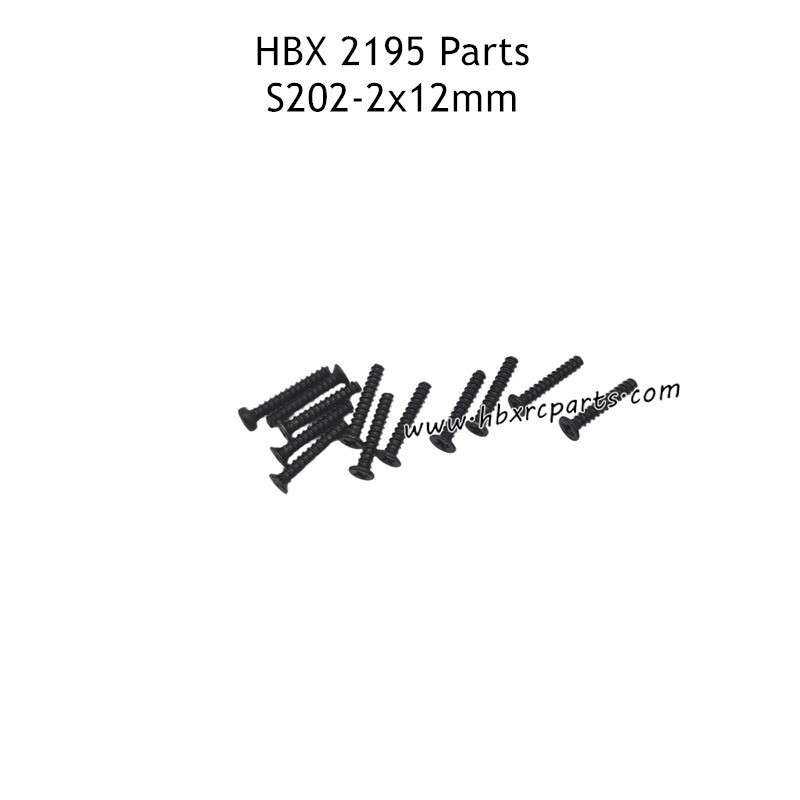 HBX 2195 Parts KBHO2X12mm Countersunk Tapping Screws S202 HBX 2195 Parts KBHO2X12mm Countersunk Tapping Screws S202