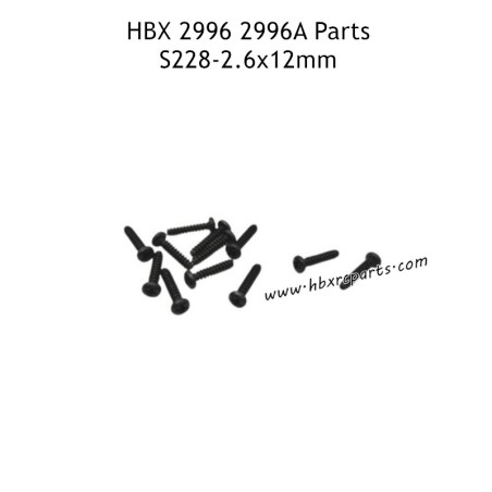 HAIBOXING HBX 2996 2996A Parts BBHO2.6X12mm Pan Head Self Tapping Screws S228