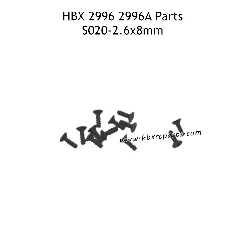 HAIBOXING HBX 2996 2996A Parts 2.6X8MM Countersunk Self Tapping Screws S020 HAIBOXING HBX 2996 2996A Parts 2.6X8MM Countersunk Self Tapping Screws S020