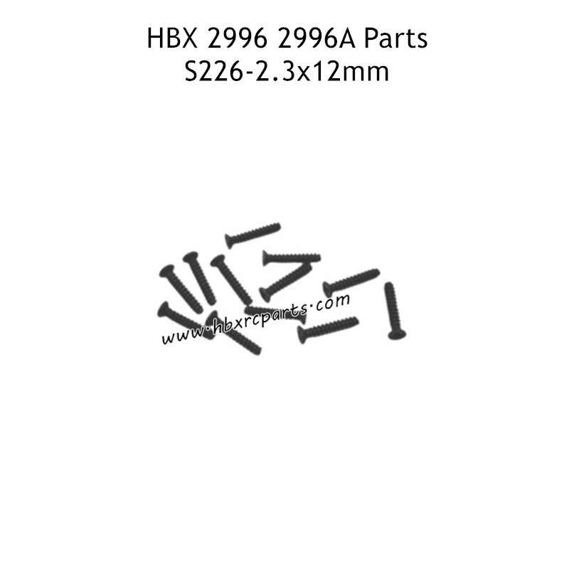 HAIBOXING HBX 2996 2996A Parts 2.3X12mm Countersunk Self Tapping Screws S226 HAIBOXING HBX 2996 2996A Parts 2.3X12mm Countersunk Self Tapping Screws S226