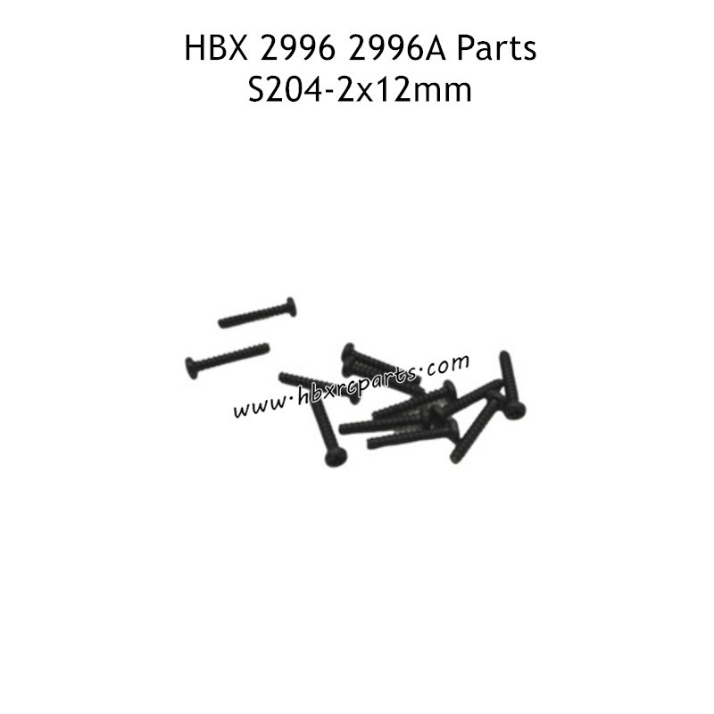 HAIBOXING HBX 2996 2996A Parts PBHO2X12mm Pan Head Self Tapping Screws S204 HAIBOXING HBX 2996 2996A Parts PBHO2X12mm Pan Head Self Tapping Screws S204
