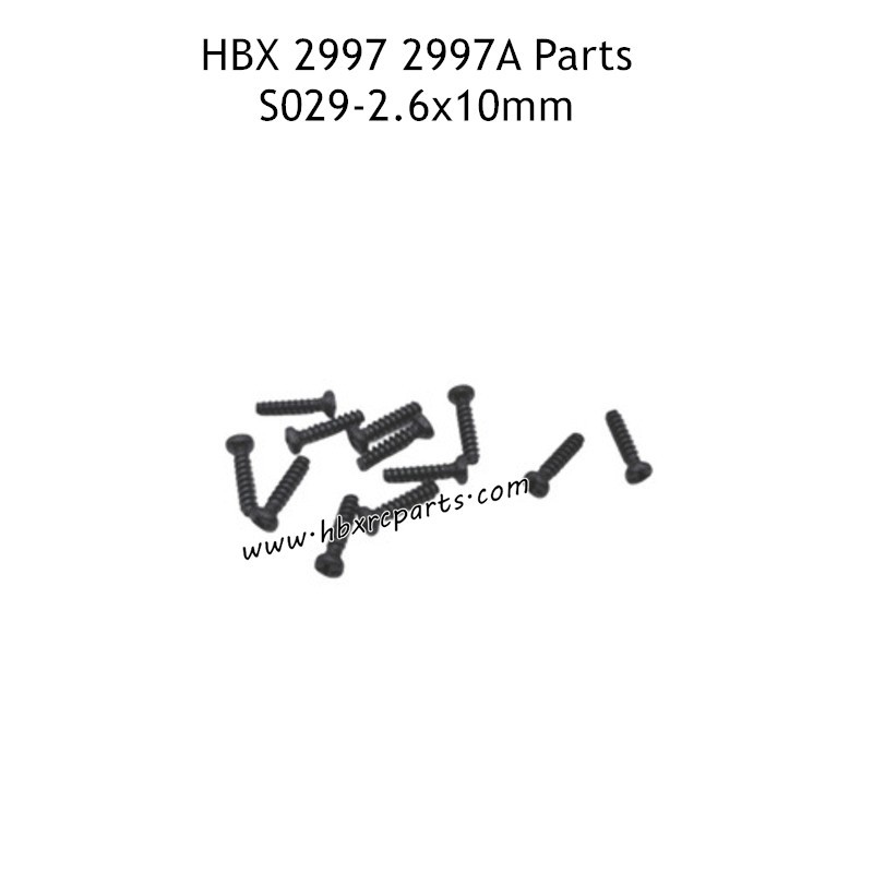 HAIBOXING HBX 2997 2997A Parts 2.6X10MM Pan Head Self Tapping Screws S029 HAIBOXING HBX 2997 2997A Parts 2.6X10MM Pan Head Self Tapping Screws S029