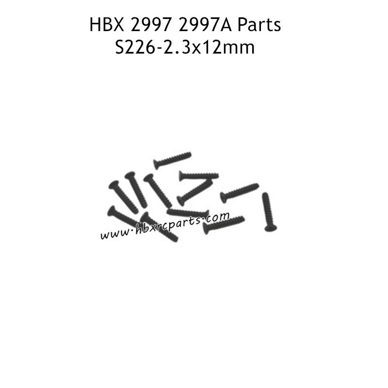 HAIBOXING HBX 2997 2997A Parts 2.3X12mm Countersunk Self Tapping Screws S226 HAIBOXING HBX 2997 2997A Parts 2.3X12mm Countersunk Self Tapping Screws S226