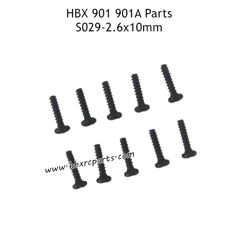 HAIBOXING HBX 901A Parts 2.6X10mm Round Head Self Tapping Screws S029 HAIBOXING HBX 901A Parts 2.6X10mm Round Head Self Tapping Screws S029