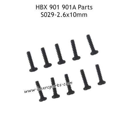 HAIBOXING HBX 901A Parts 2.6X10mm Round Head Self Tapping Screws S029