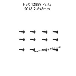 HAIBOXING HBX 12889 RC Truck Parts 2.6X8mm Round Head Self Tapping Screws S018