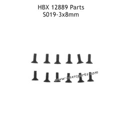 HAIBOXING HBX 12889 RC Truck Parts 3X8mm Countersunk Self Tapping Screws S019