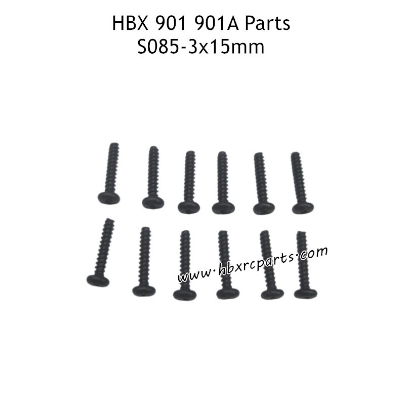 HAIBOXING HBX 901A Parts 3X15mm Round Head Self Tapping Screws S085 HAIBOXING HBX 901A Parts 3X15mm Round Head Self Tapping Screws S085