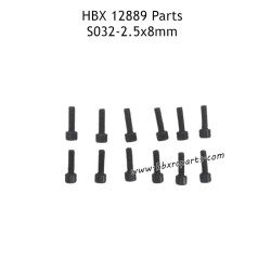 HAIBOXING HBX 12889 RC Truck Parts 2.5X8mm Cap Head Screws S032