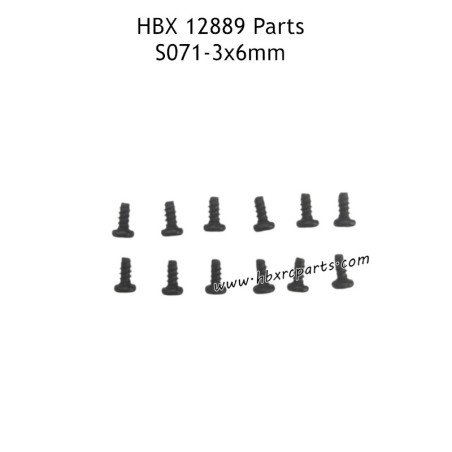 HAIBOXING HBX 12889 RC Truck Parts 3X6mm Round Head Self Tapping Screws S071