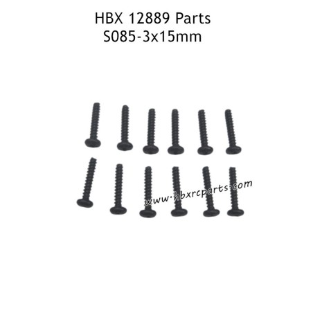 HAIBOXING HBX 12889 RC Truck Parts 3X15mm Round Head Self Tapping Screws S085