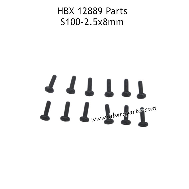 HAIBOXING HBX 12889 RC Truck Parts 2.5X8mm Round Head Screws S100 HAIBOXING HBX 12889 RC Truck Parts 2.5X8mm Round Head Screws S100