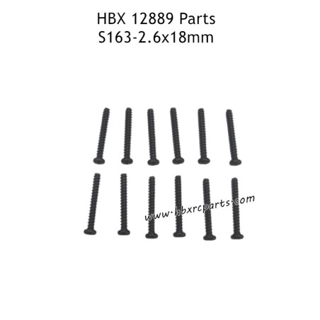 HAIBOXING HBX 12889 RC Truck Parts 2.6X18mm Round Head Self Tapping Screws S163