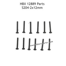 HAIBOXING HBX 12889 RC Truck Parts 2X12mm Round Head Self Tapping Screw S204