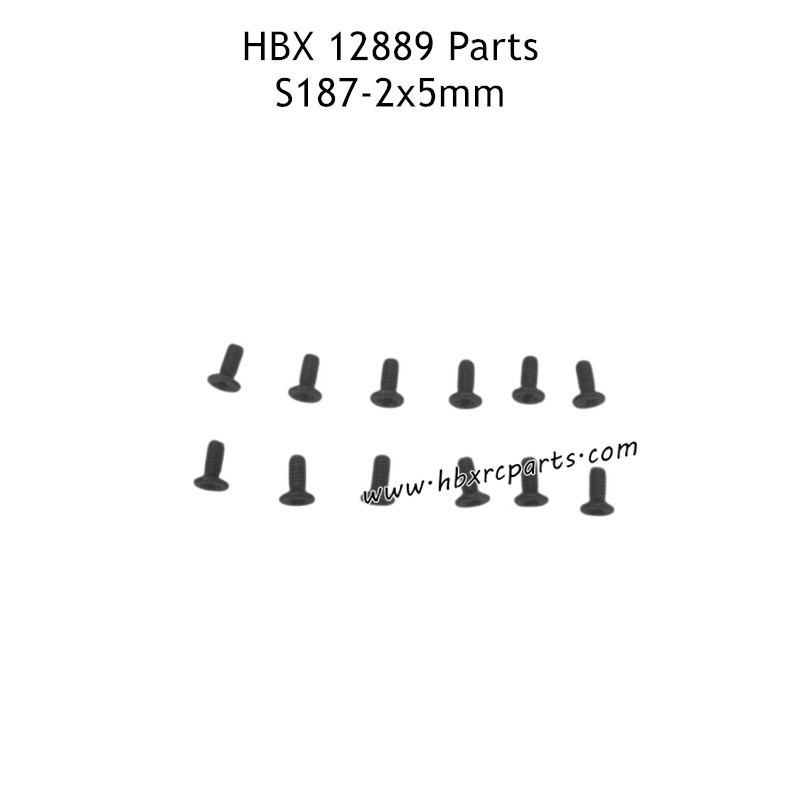 HAIBOXING HBX 12889 RC Truck Parts 2X5mm Countersunk Screws S187 HAIBOXING HBX 12889 RC Truck Parts 2X5mm Countersunk Screws S187