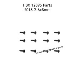 HAIBOXING HBX 12895 Parts 2.6X8mm Round Head Self Tapping Screw S018