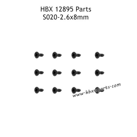 HAIBOXING HBX 12895 Parts 2.6X8MM Countersunk Self Tapping Screw S020