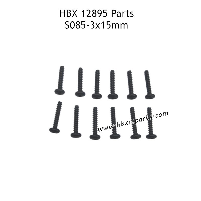 HAIBOXING HBX 12895 Parts 3X15mm Round Head Self Tapping Screws S085 HAIBOXING HBX 12895 Parts 3X15mm Round Head Self Tapping Screws S085