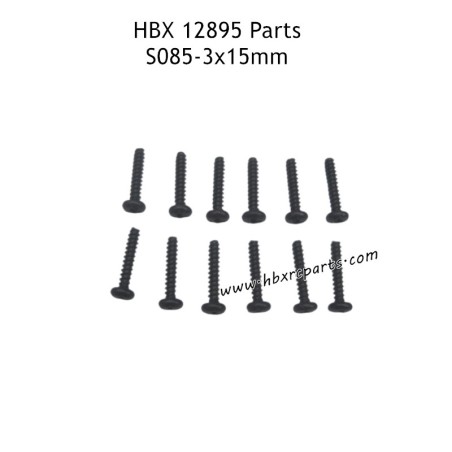 HAIBOXING HBX 12895 Parts 3X15mm Round Head Self Tapping Screws S085