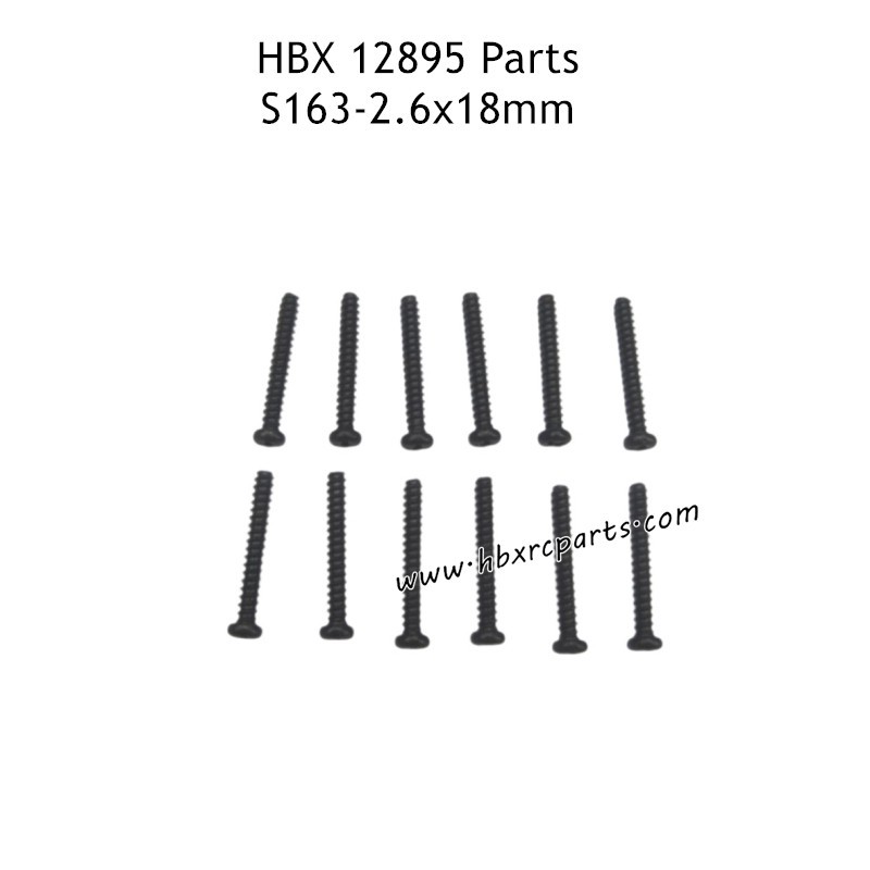 HAIBOXING HBX 12895 Parts 2.6X18mm Round Head Self Tapping Screws S163 HAIBOXING HBX 12895 Parts 2.6X18mm Round Head Self Tapping Screws S163