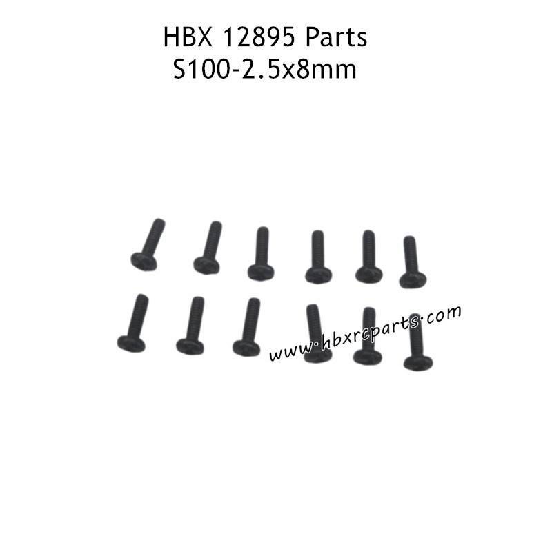 HAIBOXING HBX 12895 Parts 2.5X8mm Round Head Screw S100 HAIBOXING HBX 12895 Parts 2.5X8mm Round Head Screw S100