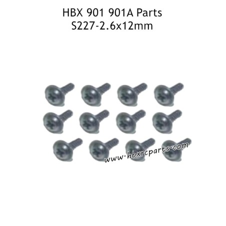 HAIBOXING HBX 901A Parts PWTHO2.6X12mm Flange Head Self Tapping Screws S227