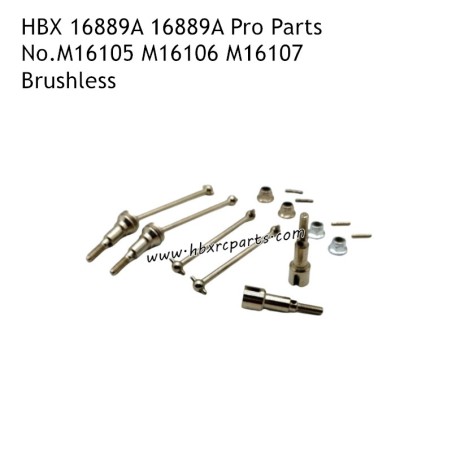 HBX 16889A 16889A Pro Destroyer Parts Metal Front Drive Shaft Set M16105 M16106 M16107