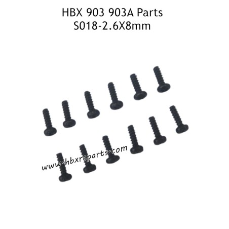 HAIBOXING HBX 903 903A High Speed RC Car Parts 2.6X8mm Round Head Self Tapping Screw S018