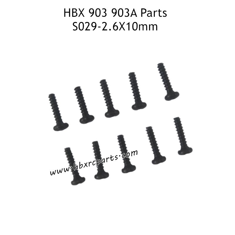 HAIBOXING HBX 903 903A High Speed RC Car Parts 2.6X10mm Round Head Self Tapping Screws S029 HAIBOXING HBX 903 903A High Speed RC Car Parts 2.6X10mm Round Head Self Tapping Screws S029