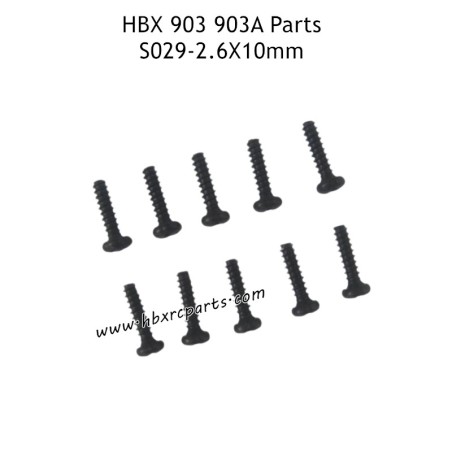 HAIBOXING HBX 903 903A High Speed RC Car Parts 2.6X10mm Round Head Self Tapping Screws S029