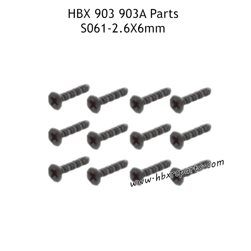 HAIBOXING HBX 903 903A Parts 2.6x6mm Screws S061 HAIBOXING HBX 903 903A Parts 2.6x6mm Screws S061