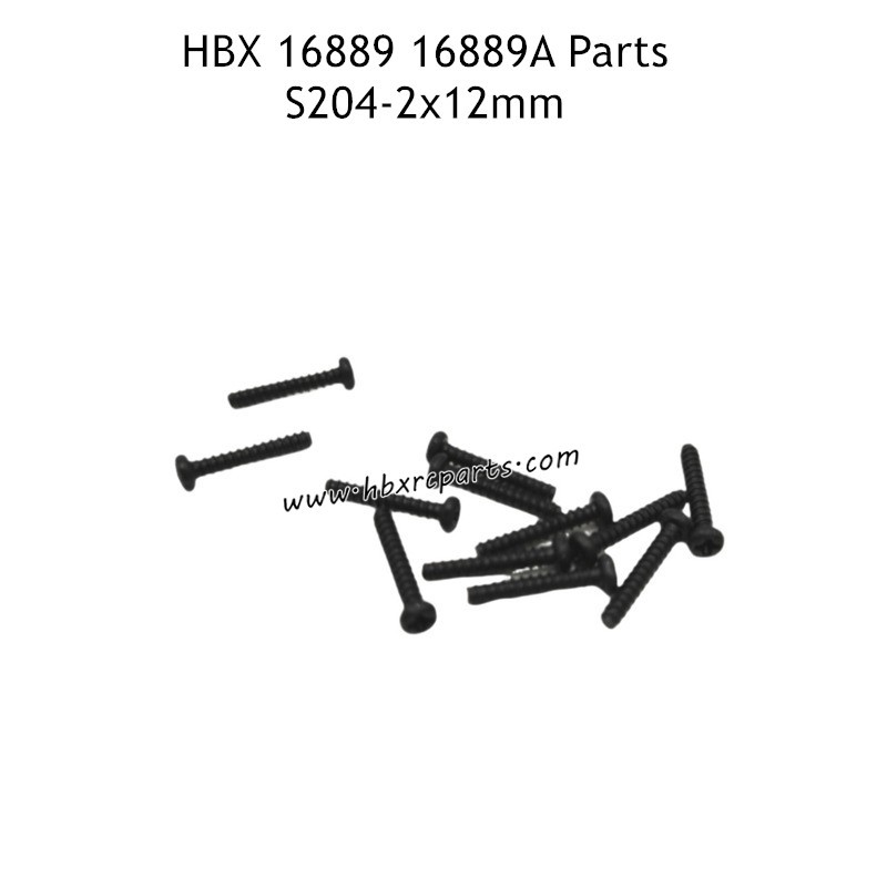 HAIBOXING 16889A Parts 2X12mm Pan Head Self Tapping Screws S204 HAIBOXING 16889A Parts 2X12mm Pan Head Self Tapping Screws S204