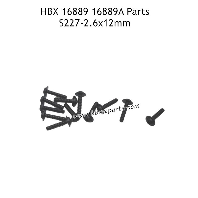 HBX 16889A Parts 2.6X12mm Flange Head Self Tapping Screws S227 HBX 16889A Parts 2.6X12mm Flange Head Self Tapping Screws S227
