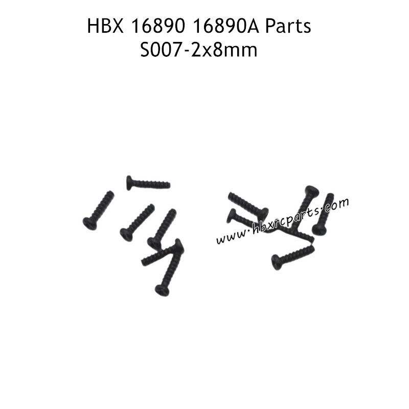 HAIBOXING HBX 16890 16890A Parts 2X8mm Pan Head Self Tapping Screws S007 HAIBOXING HBX 16890 16890A Parts 2X8mm Pan Head Self Tapping Screws S007