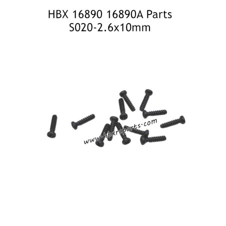 HAIBOXING HBX 16890 16890A Parts 2.6X10mm Pan Head Self Tapping Screws S029